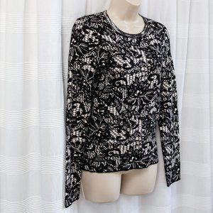 NWT Black & White Lace Longsleeve Scoop Neck Sweater
